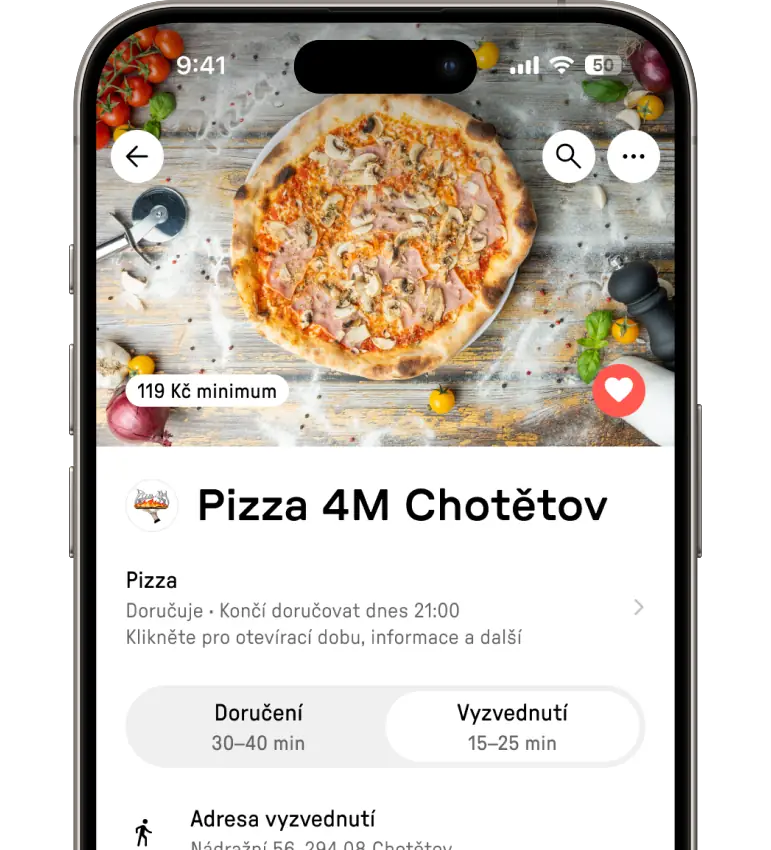 Náhled do mobilní aplikace Reservo Eats